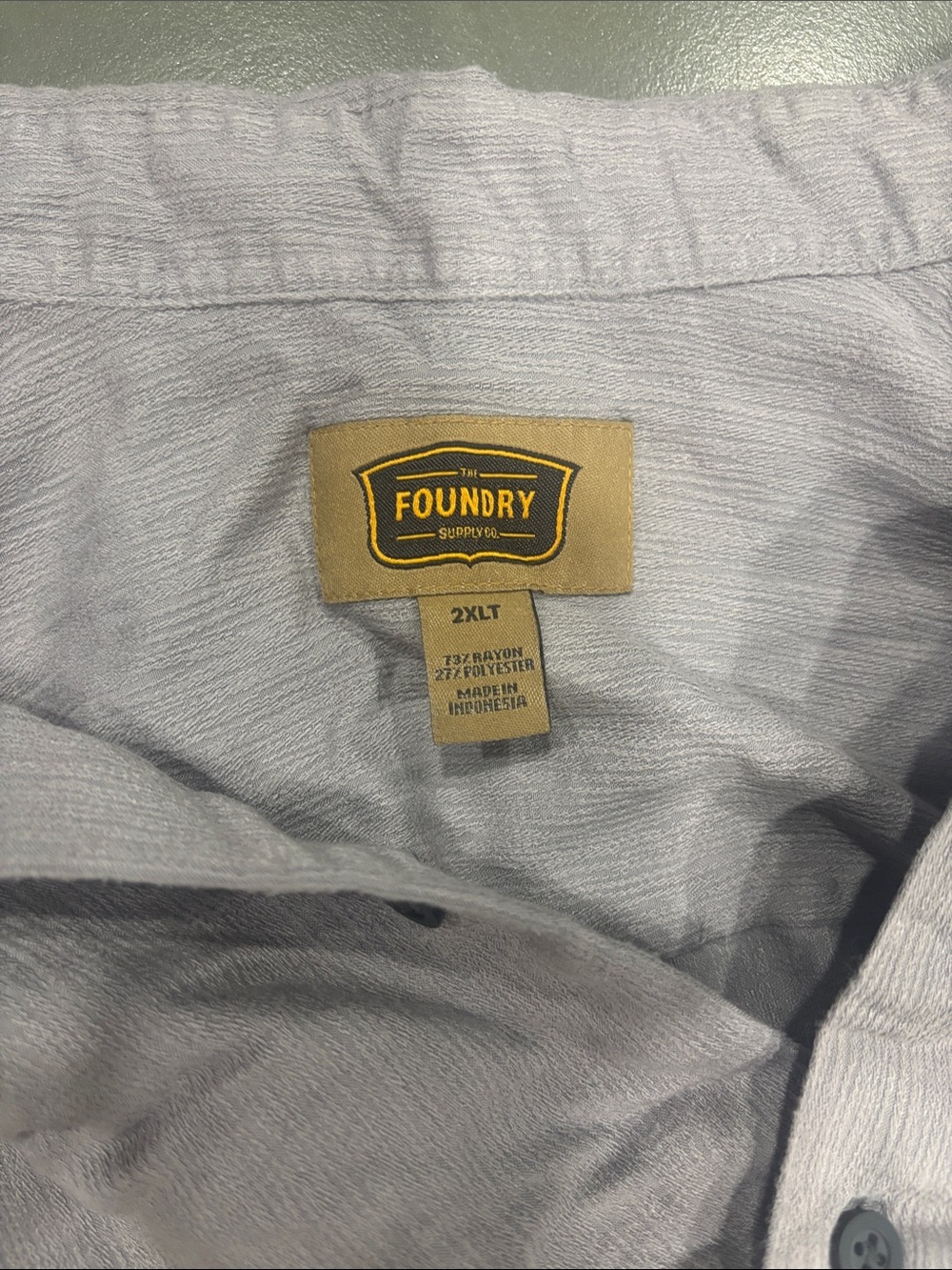 The Foundry Supply Co. Men’s Light Gray Button-Down Shirt
